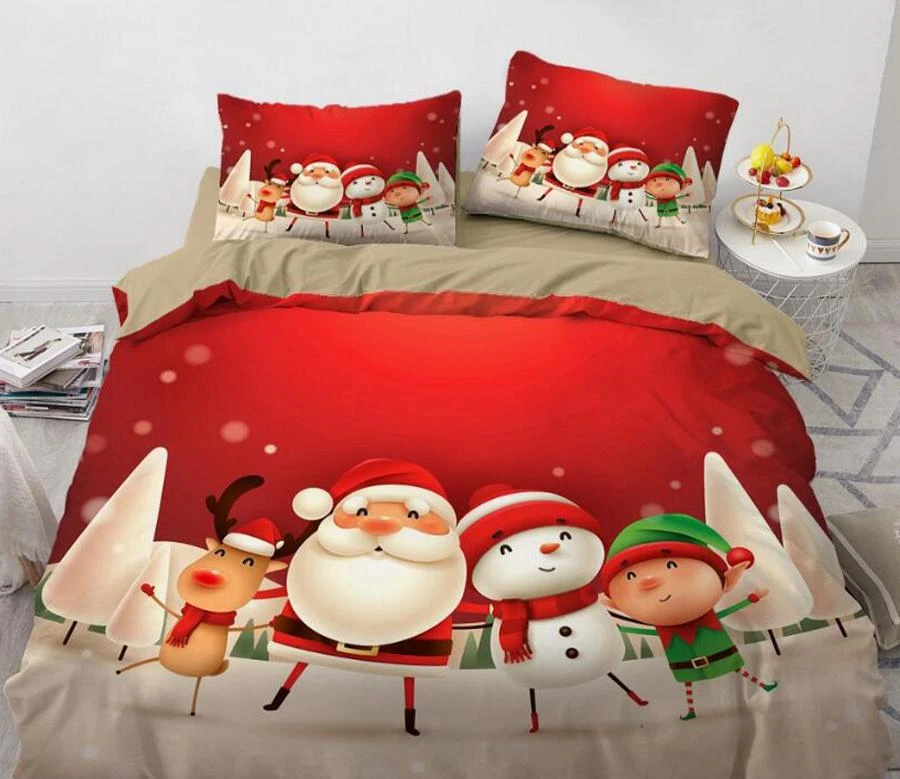 3D Cartoon Christmas 9141 Bed Pillowcases Quilt Cover Set Bedding Set Pillowcases Duvet Cover KING S 4 3D Cartoon Christmas 9141 Bed Pillowcases Quilt Cover Set Bedding Set Pillowcases Duvet Cover KING S - Image 2