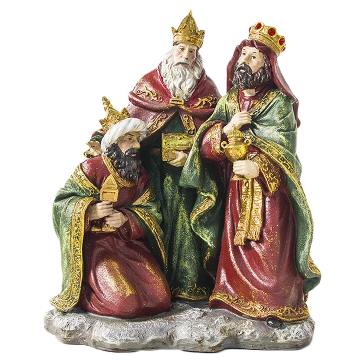 15.7" Three Wisemen Kings Nativity Figurine Christian Table Décor Christmas Gift - Red 3 15.7" Three Wisemen Kings Nativity Figurine Christian Table Décor Christmas Gift - Red