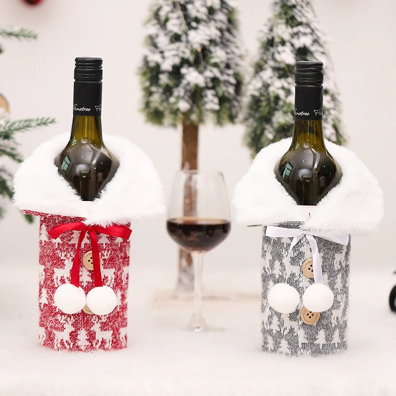 2 Pack Christmas Family Holiday Party Decorations Wine Bottle Cover 5 2 Pack Christmas Family Holiday Party Decorations Wine Bottle Cover - Image 3