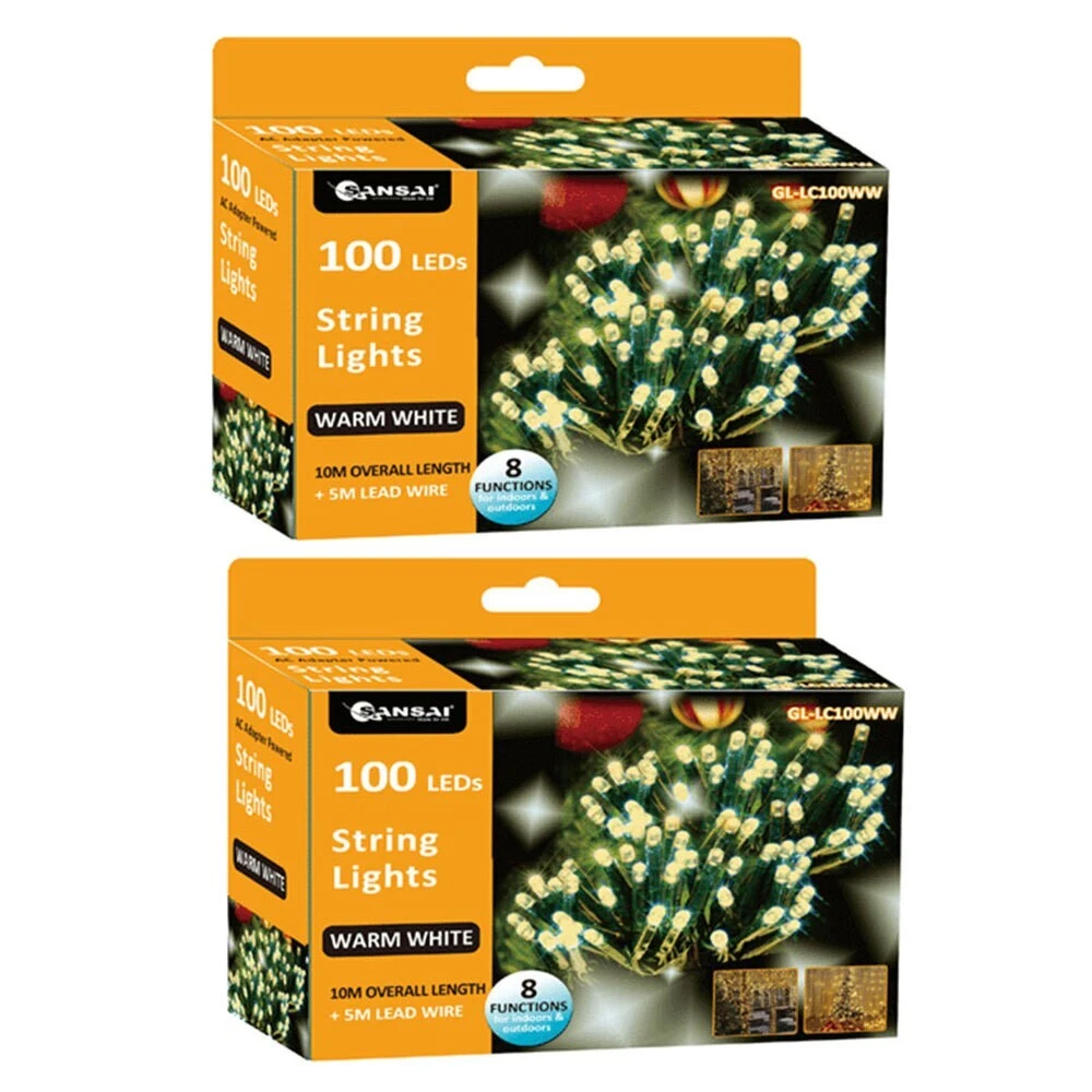 22x Sansai 100 LED Electric Lumini Decorative/Christmas String Lights Warm White 4 22x Sansai 100 LED Electric Lumini Decorative/Christmas String Lights Warm White - Image 2