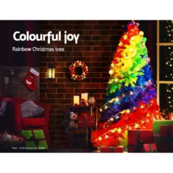 Jingle Jollys Christmas Tree 2.1M 7ft Xmas Colourful Rainbow Multi-colour -Amscan Sales Store 4bd16f76f51a1918be4666116062f1de