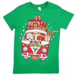 New Funny Adult Xmas Christmas T Shirt Tee Mens Womens 100% Cotton Jolly Ugly - Santa Drive Kombi (G
