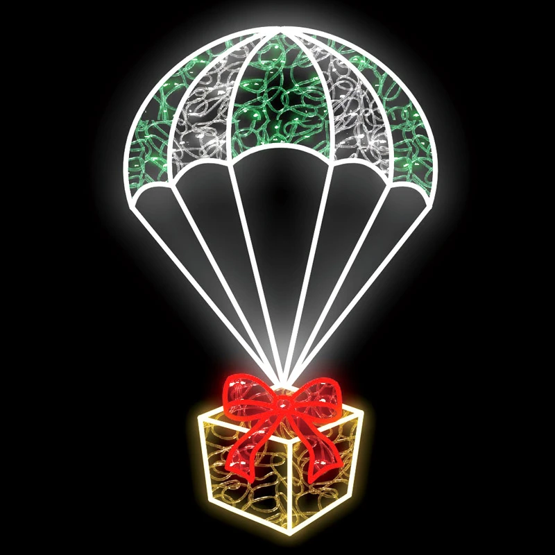 Parachuting Present Gold Christmas Rope Light Moti 8 Parachuting Present Gold Christmas Rope Light Moti - Image 6