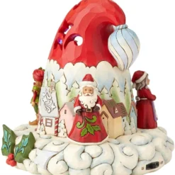 Heartwood Creek By Jim Shore LED Lighted Christmas Santa Hat 4060107 - Multi Coloured