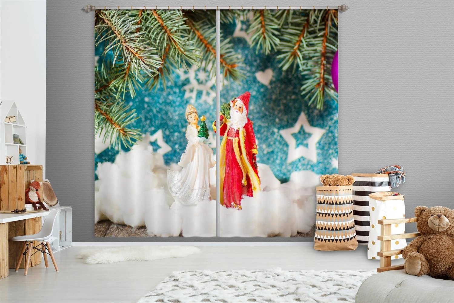 3D Santa Claus Ornaments 52061 Christmas Blockout Photo Curtain Printing Curtains Drapes Fabric Wind 3 3D Santa Claus Ornaments 52061 Christmas Blockout Photo Curtain Printing Curtains Drapes Fabric Wind
