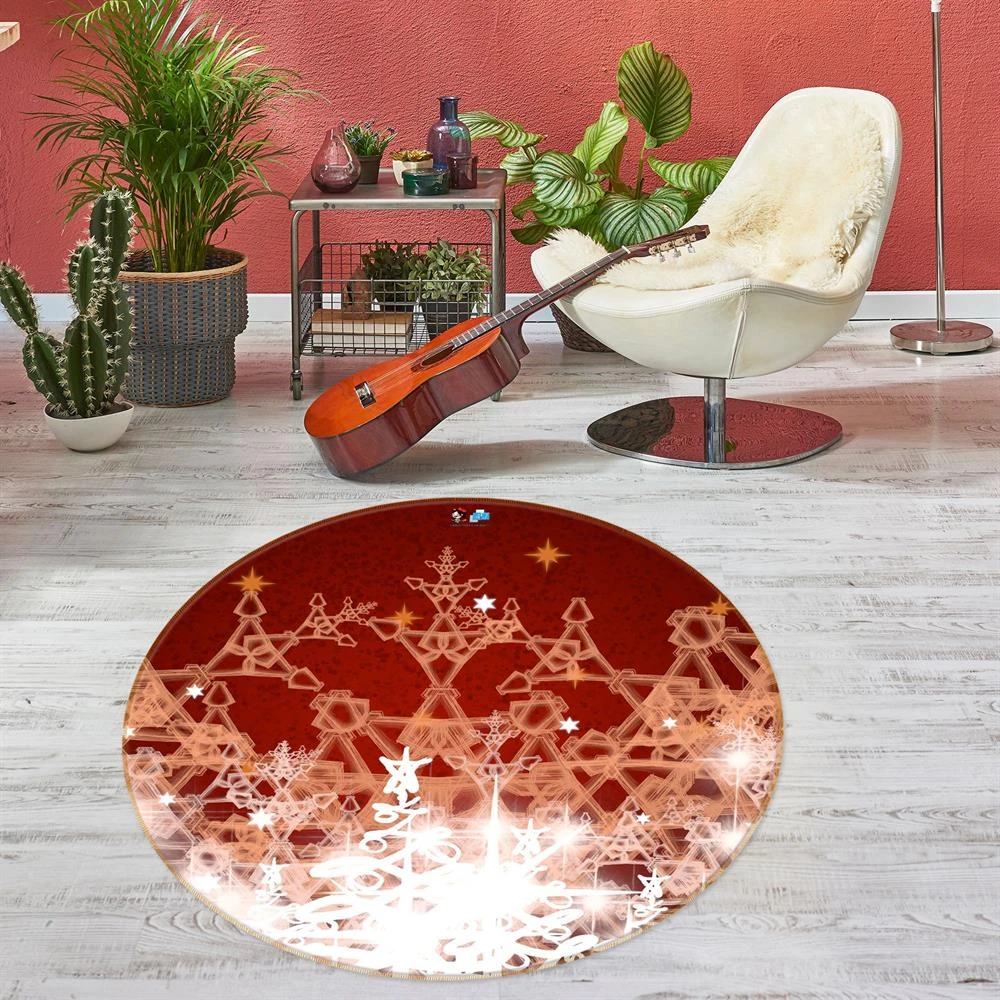3D Snowflake 54074 Christmas Round Non Slip Rug Mat Room Mat Quality Elegant Photo Carpet Xmas 5 3D Snowflake 54074 Christmas Round Non Slip Rug Mat Room Mat Quality Elegant Photo Carpet Xmas - Image 3