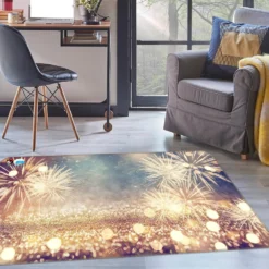 3D Firework Light 55082 Christmas Non Slip Rug Mat Room Mat Quality Elegant Photo Carpet Xmas