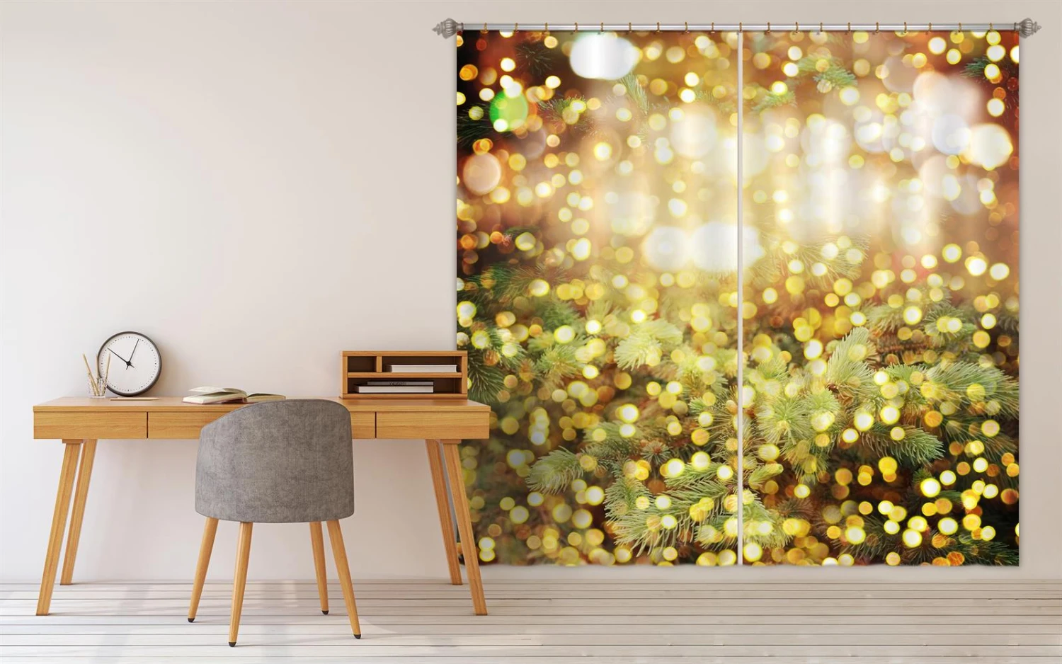 3D Aperture 52021 Christmas Blockout Photo Curtain Printing Curtains Drapes Fabric Window Xmas 4 3D Aperture 52021 Christmas Blockout Photo Curtain Printing Curtains Drapes Fabric Window Xmas - Image 2