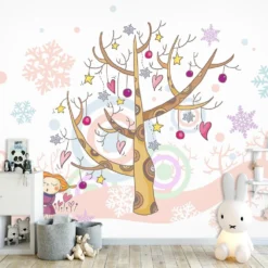 3D Christmas Tree 1724 Wall Murals Woven Paper (need Glue)