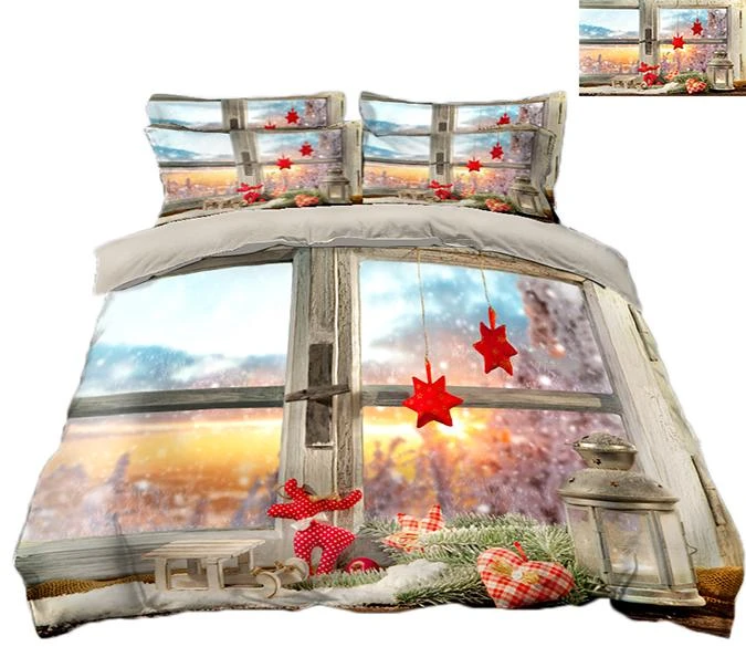 3D Christmas Window Doll 75 Bed Pillowcases Quilt Cover Set Bedding Set Pillowcases Duvet Cover KING 3 3D Christmas Window Doll 75 Bed Pillowcases Quilt Cover Set Bedding Set Pillowcases Duvet Cover KING