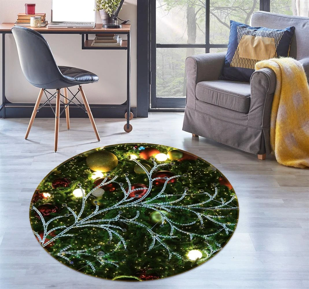 3D Branches Light 54173 Christmas Round Non Slip Rug Mat Room Mat Quality Elegant Photo Carpet Xmas 3 3D Branches Light 54173 Christmas Round Non Slip Rug Mat Room Mat Quality Elegant Photo Carpet Xmas