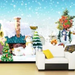 3D Christmas Snowflake 25 Wallpaper Mural Wall Mural Wall Murals Removable Wallpaper Self-adhesive V