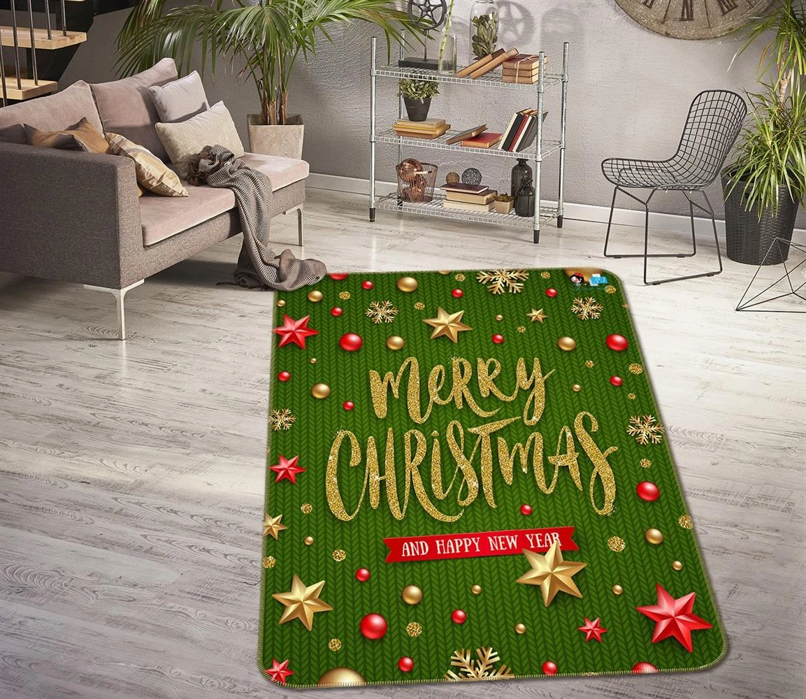 3D Green Background Star 55145 Christmas Non Slip Rug Mat Room Mat Quality Elegant Photo Carpet Xmas 4 3D Green Background Star 55145 Christmas Non Slip Rug Mat Room Mat Quality Elegant Photo Carpet Xmas - Image 2