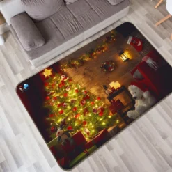 3D Tree Bear Doll 55075 Christmas Non Slip Rug Mat Room Mat Quality Elegant Photo Carpet Xmas