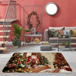 3D Tree Santa Claus 54245 Christmas Non Slip Rug Mat Room Mat Quality Elegant Photo Carpet Xmas