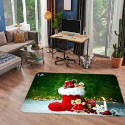 3D Socks Gift 55108 Christmas Non Slip Rug Mat Room Mat Quality Elegant Photo Carpet Xmas