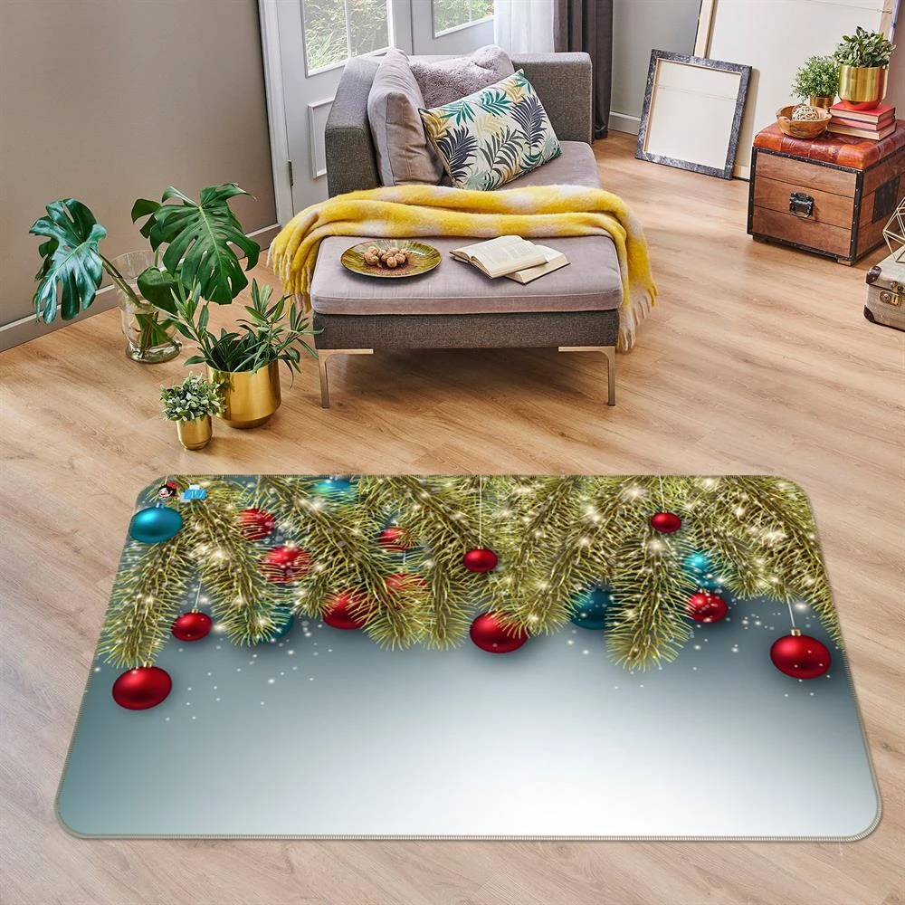 3D Golden Branches Ball 55101 Christmas Non Slip Rug Mat Room Mat Quality Elegant Photo Carpet Xmas 5 3D Golden Branches Ball 55101 Christmas Non Slip Rug Mat Room Mat Quality Elegant Photo Carpet Xmas - Image 3