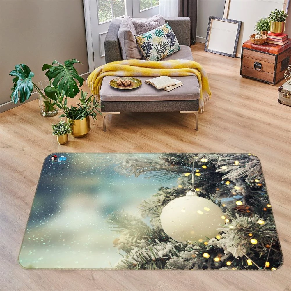 3D White Ball 54230 Christmas Non Slip Rug Mat Room Mat Quality Elegant Photo Carpet Xmas 4 3D White Ball 54230 Christmas Non Slip Rug Mat Room Mat Quality Elegant Photo Carpet Xmas - Image 2