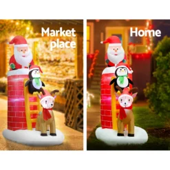 Jingle Jollys 2.1M Inflatable Christmas Santa On Chimney Xmas Decorations Outdoor LED Lights 12 Jingle Jollys 2.1M Inflatable Christmas Santa On Chimney Xmas Decorations Outdoor LED Lights -Amscan Sales Store 5c3423fb93a485e4b38f11fa76270259