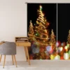 3D Tree Colored Lights 52006 Christmas Blockout Photo Curtain Printing Curtains Drapes Fabric Window