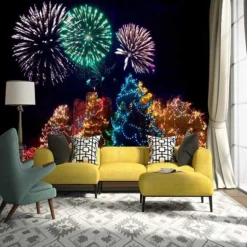 3D Christmas Fireworks 062 Wallpaper Mural Wall Mural Wall Murals Removable Wallpaper Woven Paper (n