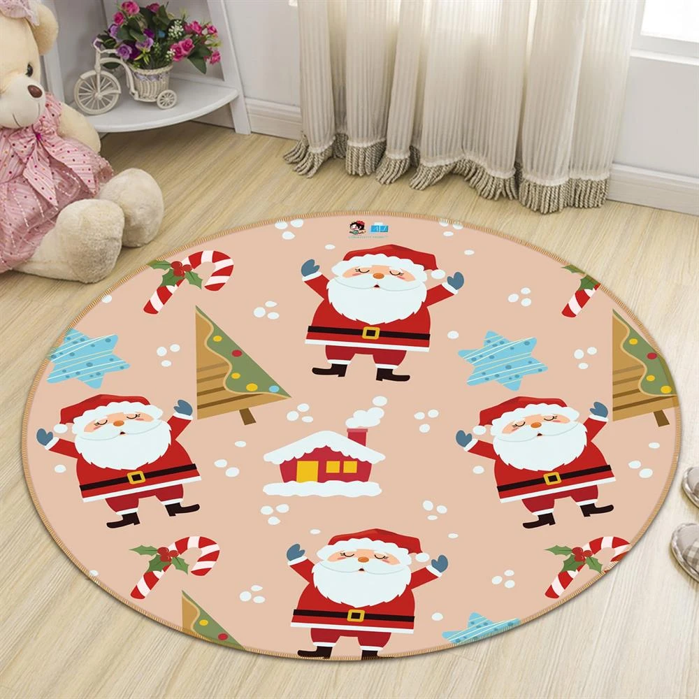 3D Santa Claus 54192 Christmas Round Non Slip Rug Mat Room Mat Quality Elegant Photo Carpet Xmas 4 3D Santa Claus 54192 Christmas Round Non Slip Rug Mat Room Mat Quality Elegant Photo Carpet Xmas - Image 2