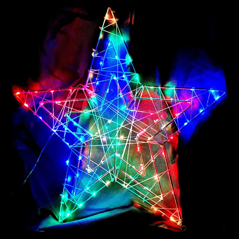 Christmas LED Motif RGB Remote Controlled Animated Star 57x57cm Indoor Outdoor Display Sign 8 Christmas LED Motif RGB Remote Controlled Animated Star 57x57cm Indoor Outdoor Display Sign - Image 6