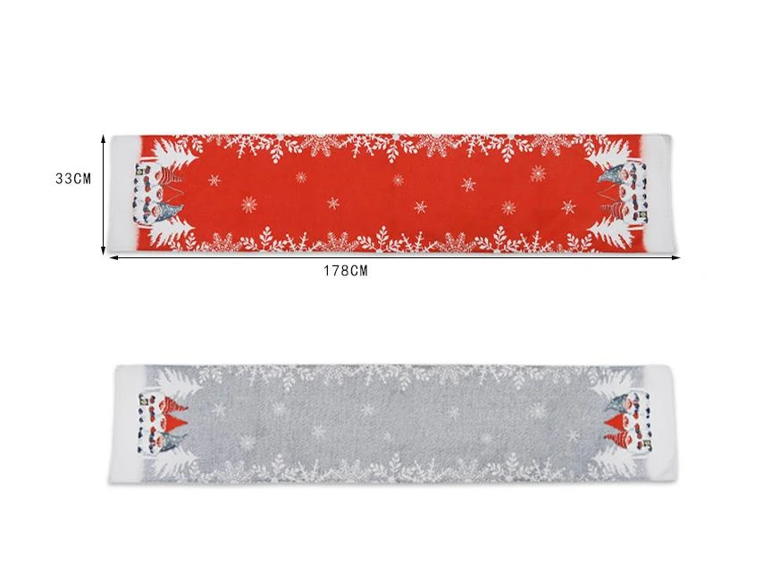 Christmas Family Holiday Party Decorations Table Runner,Grey 4 Christmas Family Holiday Party Decorations Table Runner,Grey - Image 2