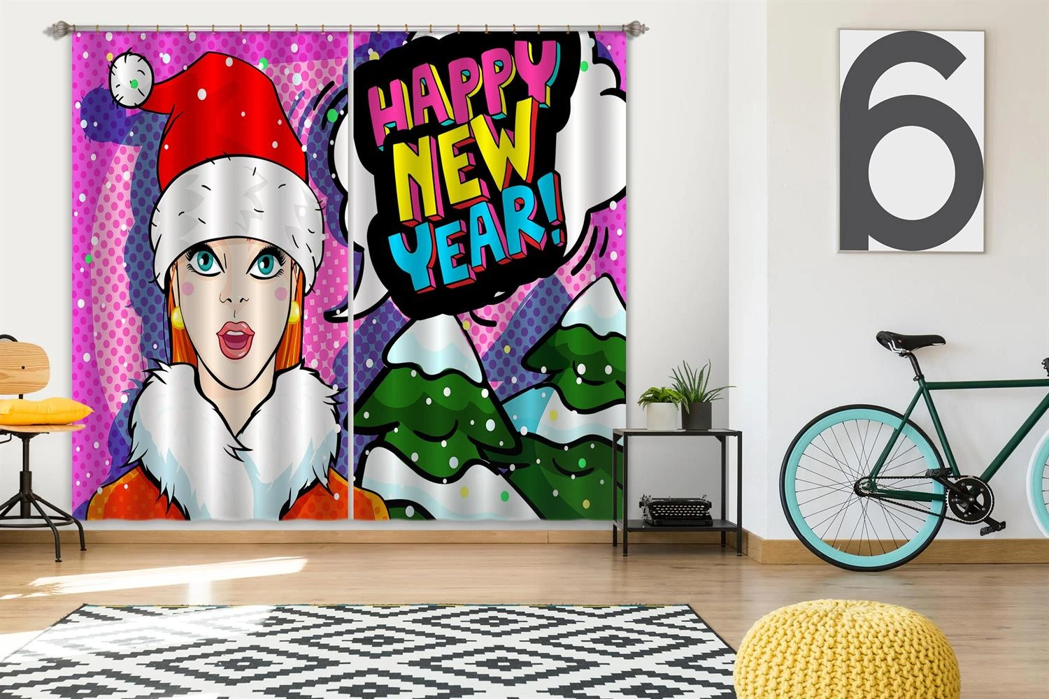 3D Christmas Tree Girl 057 Blockout Photo Curtain Printing Curtains Drapes Fabric Window 3 3D Christmas Tree Girl 057 Blockout Photo Curtain Printing Curtains Drapes Fabric Window