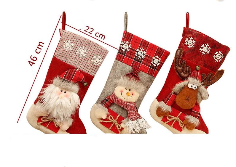 Christmas Family Holiday Party Decorations Stockings Xmas Stockings Gift Bag Candy Bag,Snowman 4 Christmas Family Holiday Party Decorations Stockings Xmas Stockings Gift Bag Candy Bag,Snowman - Image 2