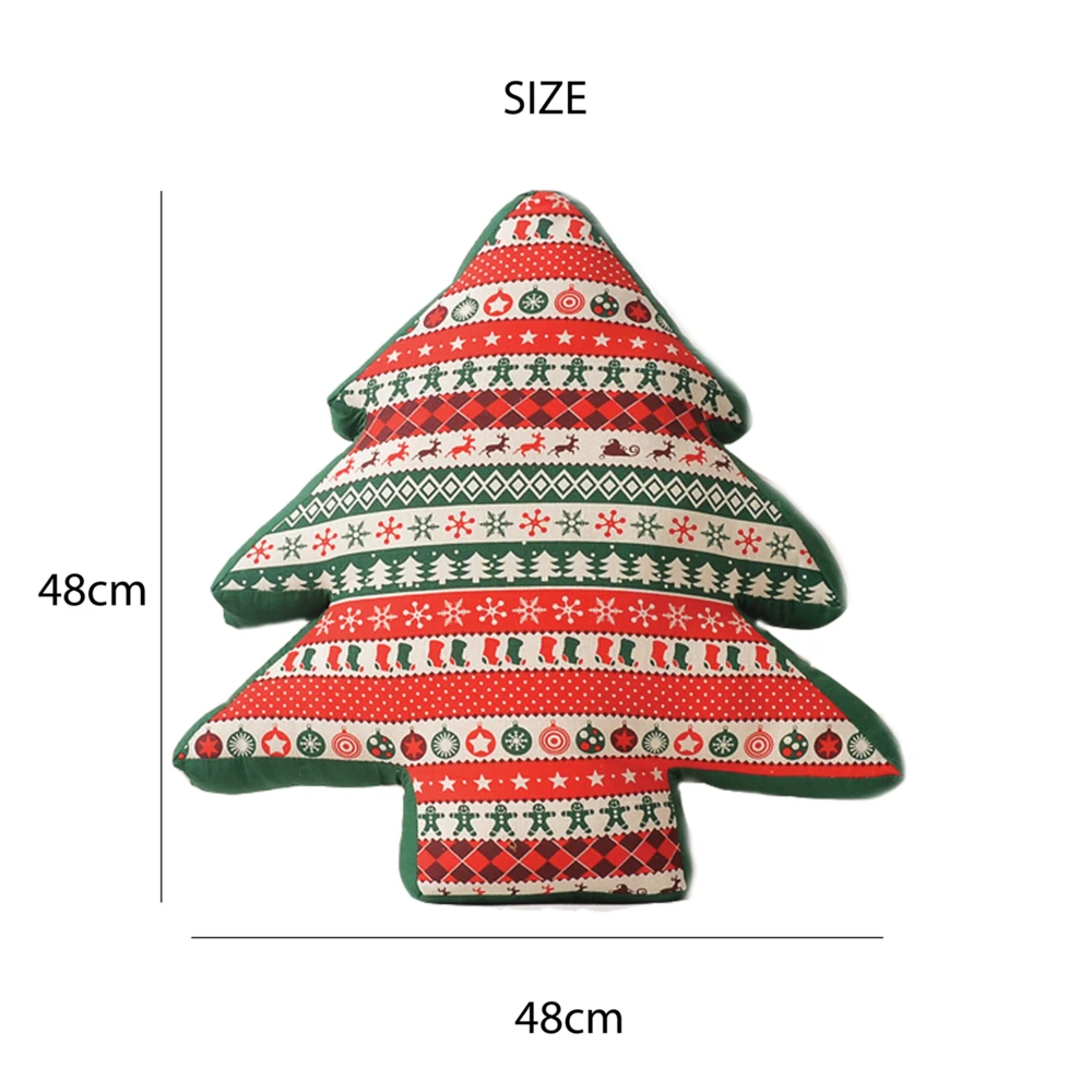 Nordic Red & Green Christmas Tree Cushion 48cm 4 Nordic Red & Green Christmas Tree Cushion 48cm - Image 2