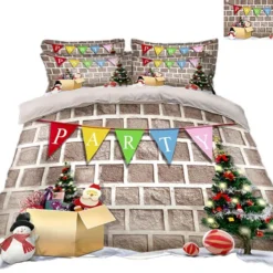 3D Christmas Toy Box 65 Bed Pillowcases Quilt Cover Set Bedding Set Pillowcases Duvet Cover KING SIN