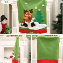 Christmas Family Holiday Party Decorations Chair Cover Protector Seat Slipcovers,Snowman