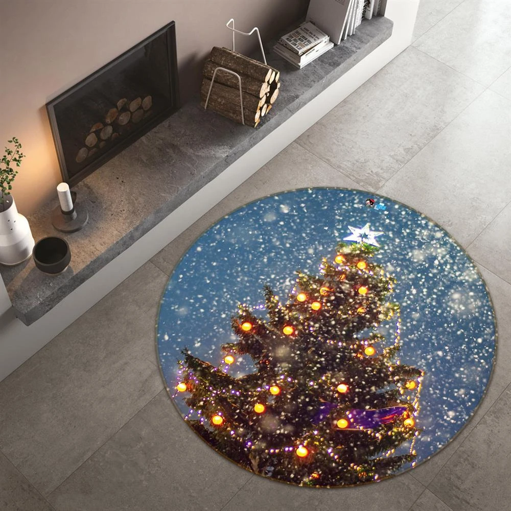 3D Tree Snowing 54183 Christmas Round Non Slip Rug Mat Room Mat Quality Elegant Photo Carpet Xmas 3 3D Tree Snowing 54183 Christmas Round Non Slip Rug Mat Room Mat Quality Elegant Photo Carpet Xmas