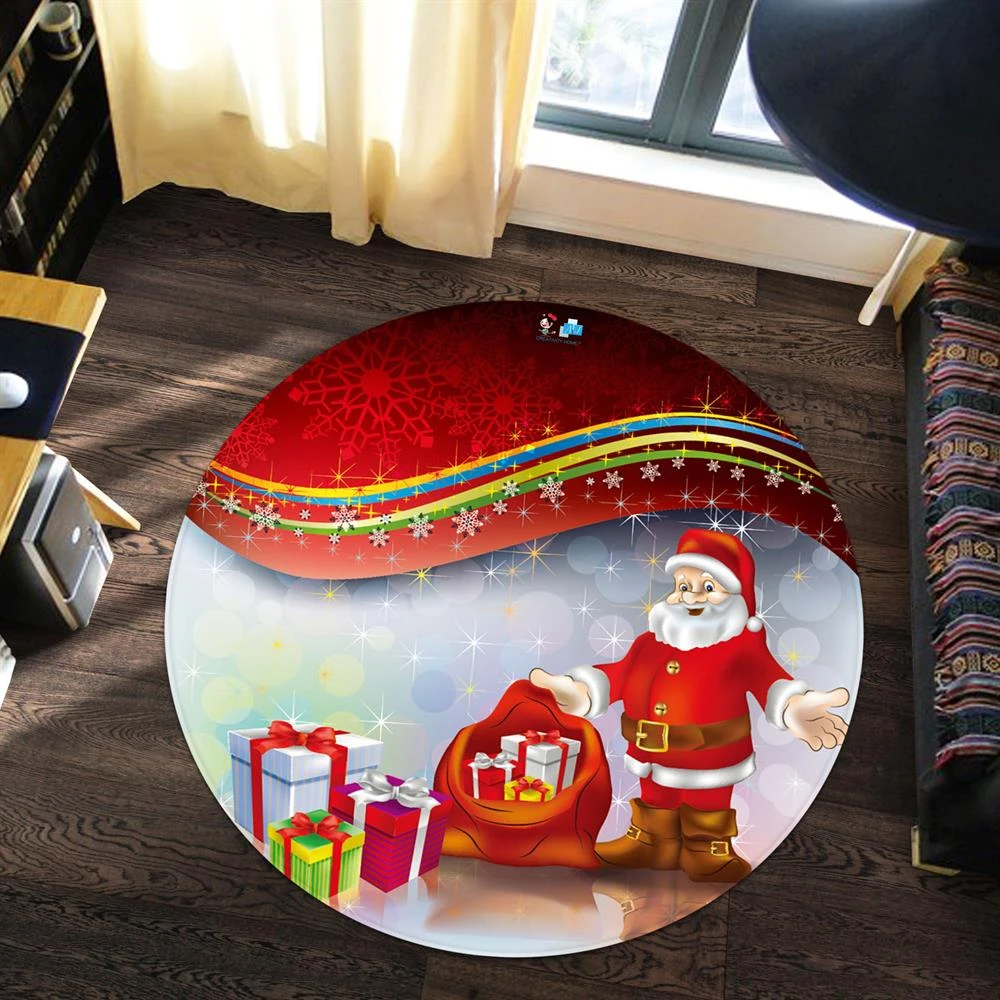 3D Gift Santa 66015 Christmas Round Non Slip Rug Mat Room Mat Quality Elegant Photo Carpet Xmas 3 3D Gift Santa 66015 Christmas Round Non Slip Rug Mat Room Mat Quality Elegant Photo Carpet Xmas