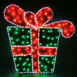 LED Christmas Present Gift Box Motif Display 115x103cm Indoor/Outdoor