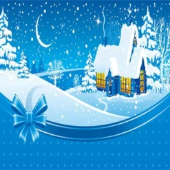 3D Christmas Eve Moon Hut 64 Wallpaper Mural Wall Mural Wall Murals Removable Wallpaper Woven Paper