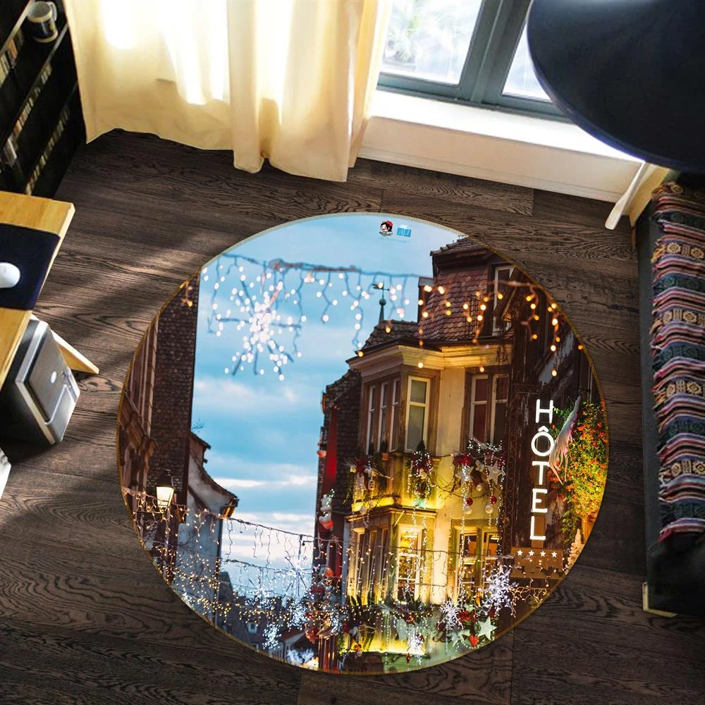 3D House 54035 Christmas Round Non Slip Rug Mat Room Mat Quality Elegant Photo Carpet Xmas 4 3D House 54035 Christmas Round Non Slip Rug Mat Room Mat Quality Elegant Photo Carpet Xmas - Image 2