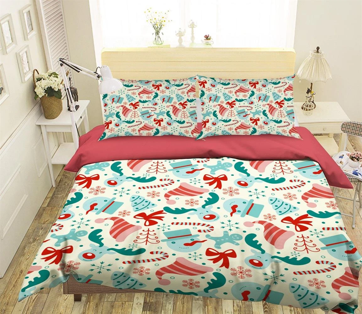 3D Christmas Snowflake Hat 9 Bed Pillowcases Quilt Cover Set Bedding Set Pillowcases Duvet Cover KIN 4 3D Christmas Snowflake Hat 9 Bed Pillowcases Quilt Cover Set Bedding Set Pillowcases Duvet Cover KIN - Image 2