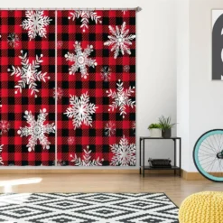 3D Snowflake Black Red Plaid 52085 Christmas Blockout Photo Curtain Printing Curtains Drapes Fabric 7 3D Snowflake Black Red Plaid 52085 Christmas Blockout Photo Curtain Printing Curtains Drapes Fabric -Amscan Sales Store 7187fc46fc9add99723aa4e6f576607a