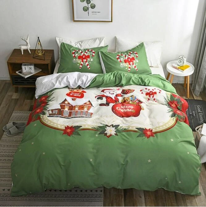 3D Green Background Christmas 6139 Bed Pillowcases Quilt Cover Set Bedding Set Pillowcases Duvet Cov 3 3D Green Background Christmas 6139 Bed Pillowcases Quilt Cover Set Bedding Set Pillowcases Duvet Cov