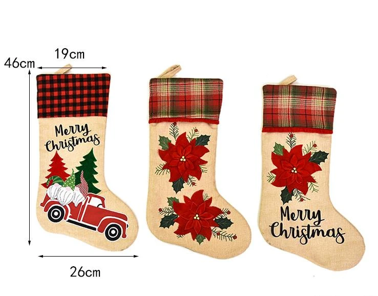 3 Christmas Family Holiday Party Decorations Stockings Xmas Stockings Gift Bag Candy Bag 5 3 Christmas Family Holiday Party Decorations Stockings Xmas Stockings Gift Bag Candy Bag - Image 3
