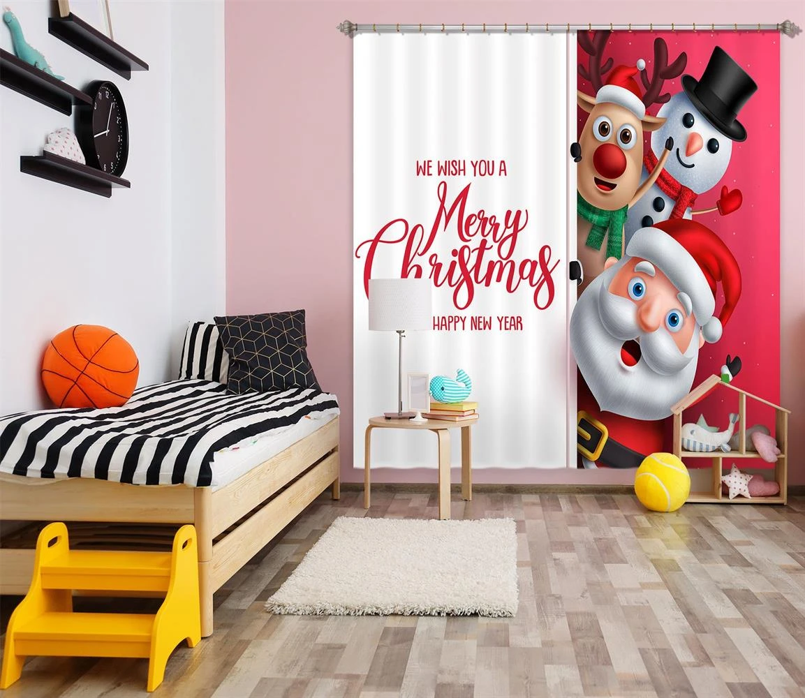 3D Santa Claus Snowman 52065 Christmas Blockout Photo Curtain Printing Curtains Drapes Fabric Window 3 3D Santa Claus Snowman 52065 Christmas Blockout Photo Curtain Printing Curtains Drapes Fabric Window