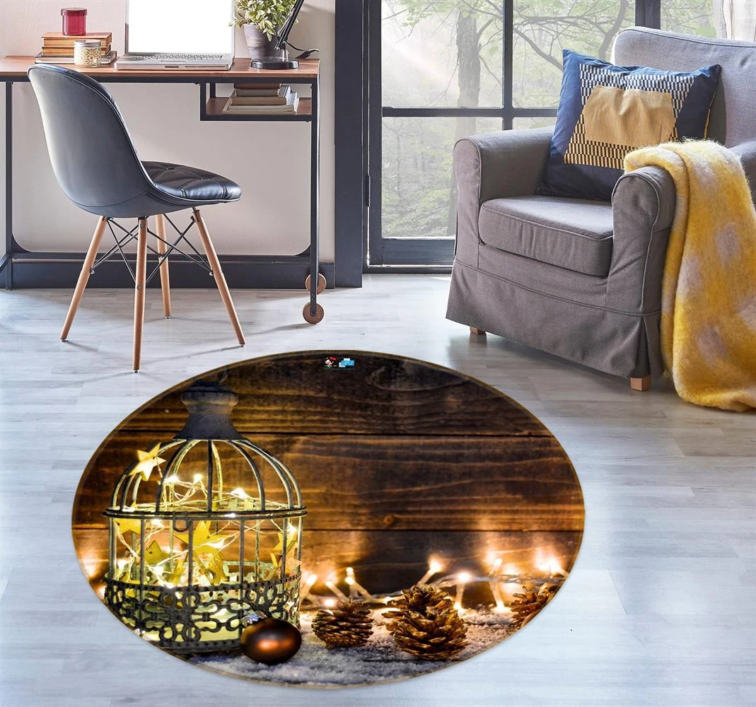 3D String Lights Pineta 54084 Christmas Round Non Slip Rug Mat Room Mat Quality Elegant Photo Carpet 3 3D String Lights Pineta 54084 Christmas Round Non Slip Rug Mat Room Mat Quality Elegant Photo Carpet