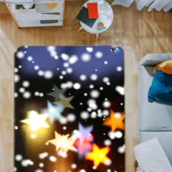 3D Colored Five-Pointed Star 55125 Christmas Non Slip Rug Mat Room Mat Quality Elegant Photo Carpet