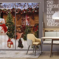 3D Snowman Wooden House 52083 Christmas Blockout Photo Curtain Printing Curtains Drapes Fabric Windo 7 3D Snowman Wooden House 52083 Christmas Blockout Photo Curtain Printing Curtains Drapes Fabric Windo -Amscan Sales Store 7aa16dc1a1e67b5d60964d31623051de