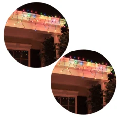 2x 2m Colour Decorative Christmas Solar Curtain Static Flashing 100 LED Lights