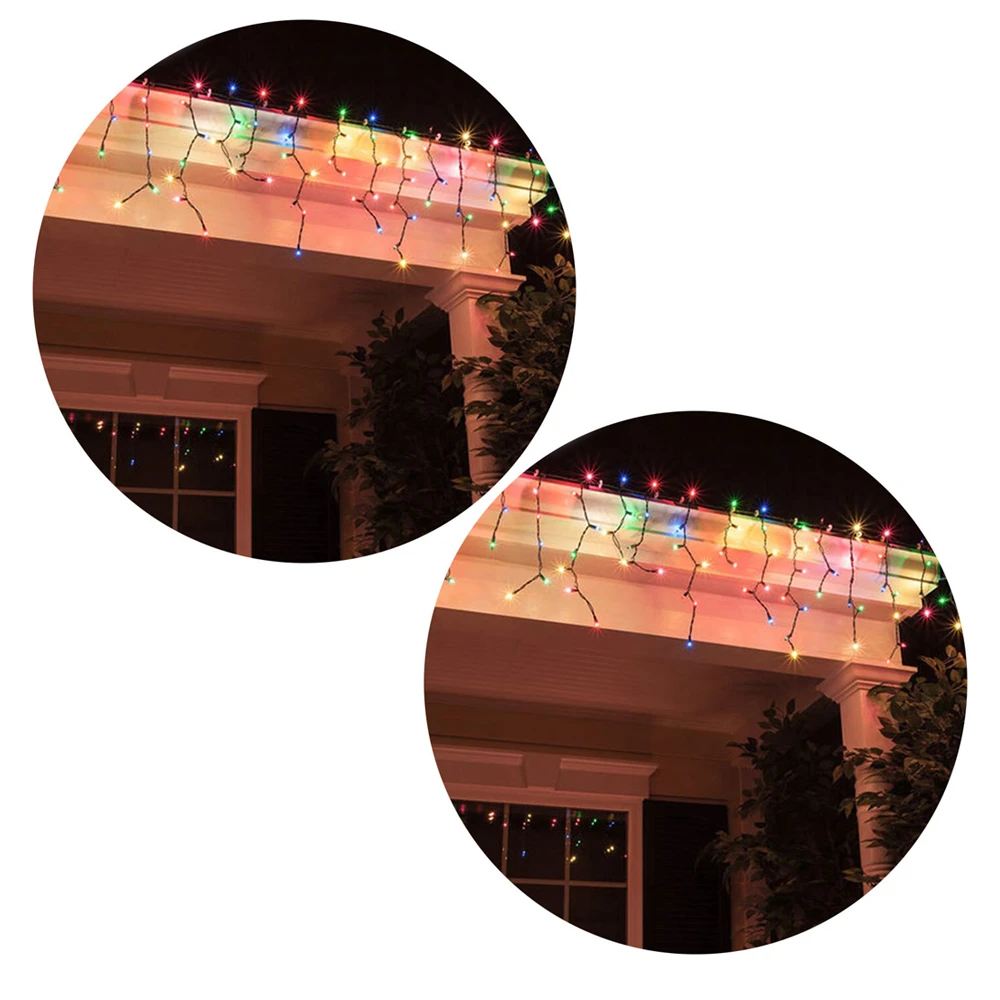 2x 2m Colour Decorative Christmas Solar Curtain Static Flashing 100 LED Lights 3 2x 2m Colour Decorative Christmas Solar Curtain Static Flashing 100 LED Lights