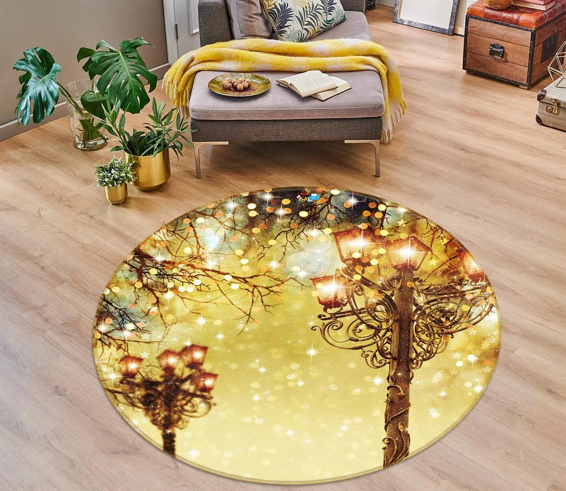 3D Street Lamp 54135 Christmas Round Non Slip Rug Mat Room Mat Quality Elegant Photo Carpet Xmas 5 3D Street Lamp 54135 Christmas Round Non Slip Rug Mat Room Mat Quality Elegant Photo Carpet Xmas - Image 3