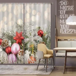 3D Tree Pendant 52028 Christmas Blockout Photo Curtain Printing Curtains Drapes Fabric Window Xmas -Amscan Sales Store 7e912d208b88d807102f9bca850b5de5